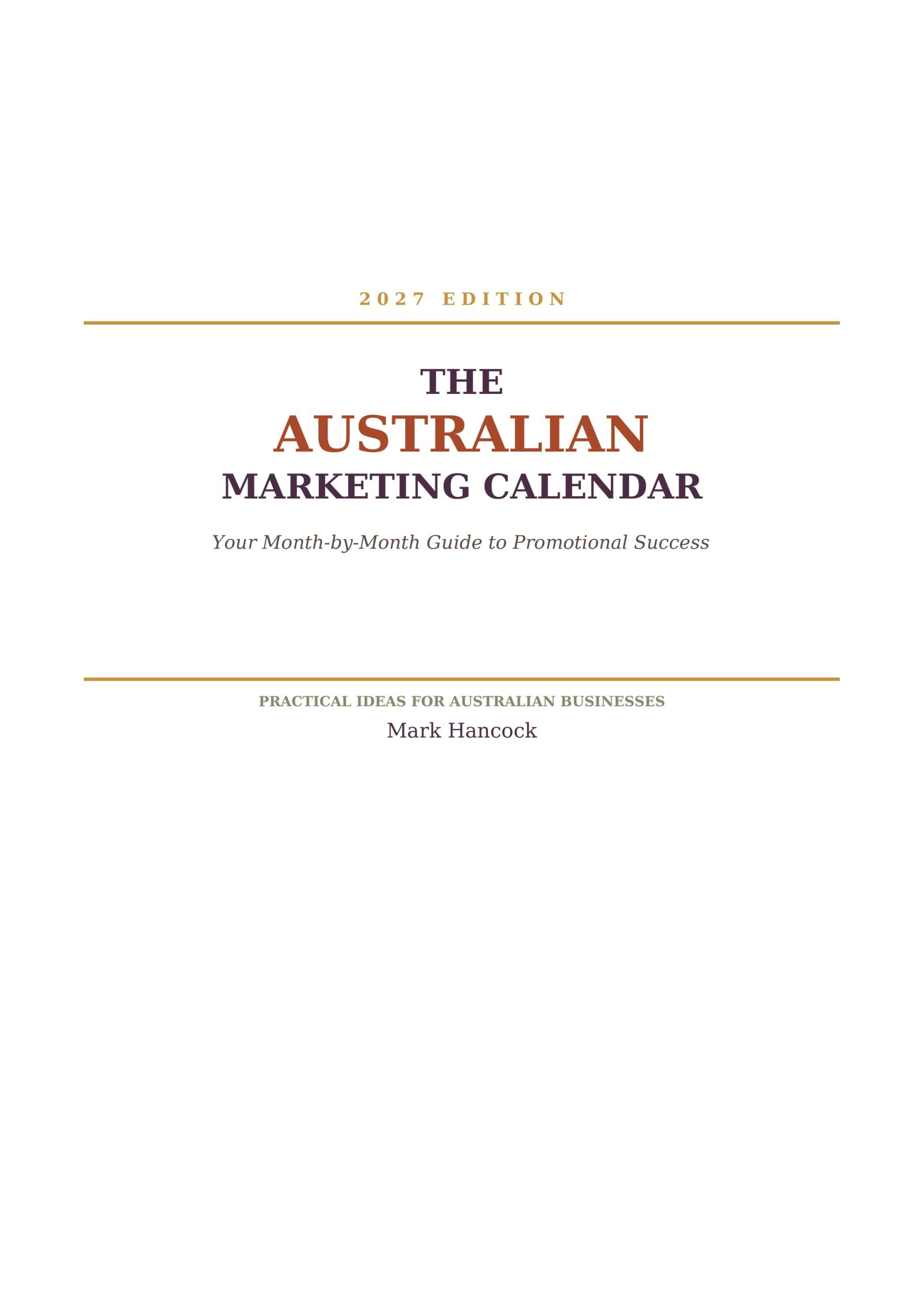 The Australian Marketing Calendar 2027